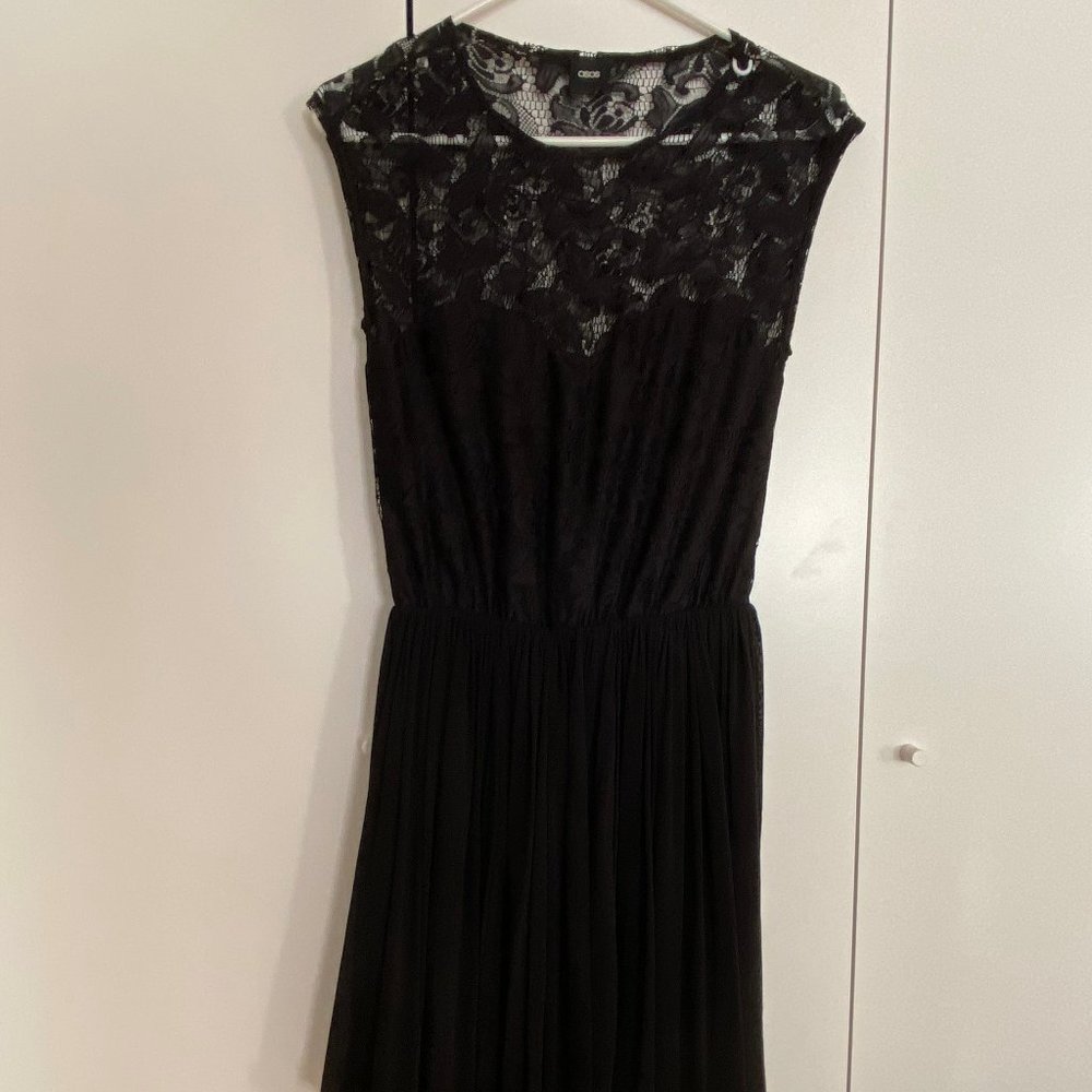 NWOT ASOS Skater Dress With Lace And Mesh